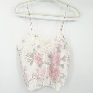Deena Womens VTG Vintage Y2K Coquette Lace Floral Romantic Cami Top Size‎ M